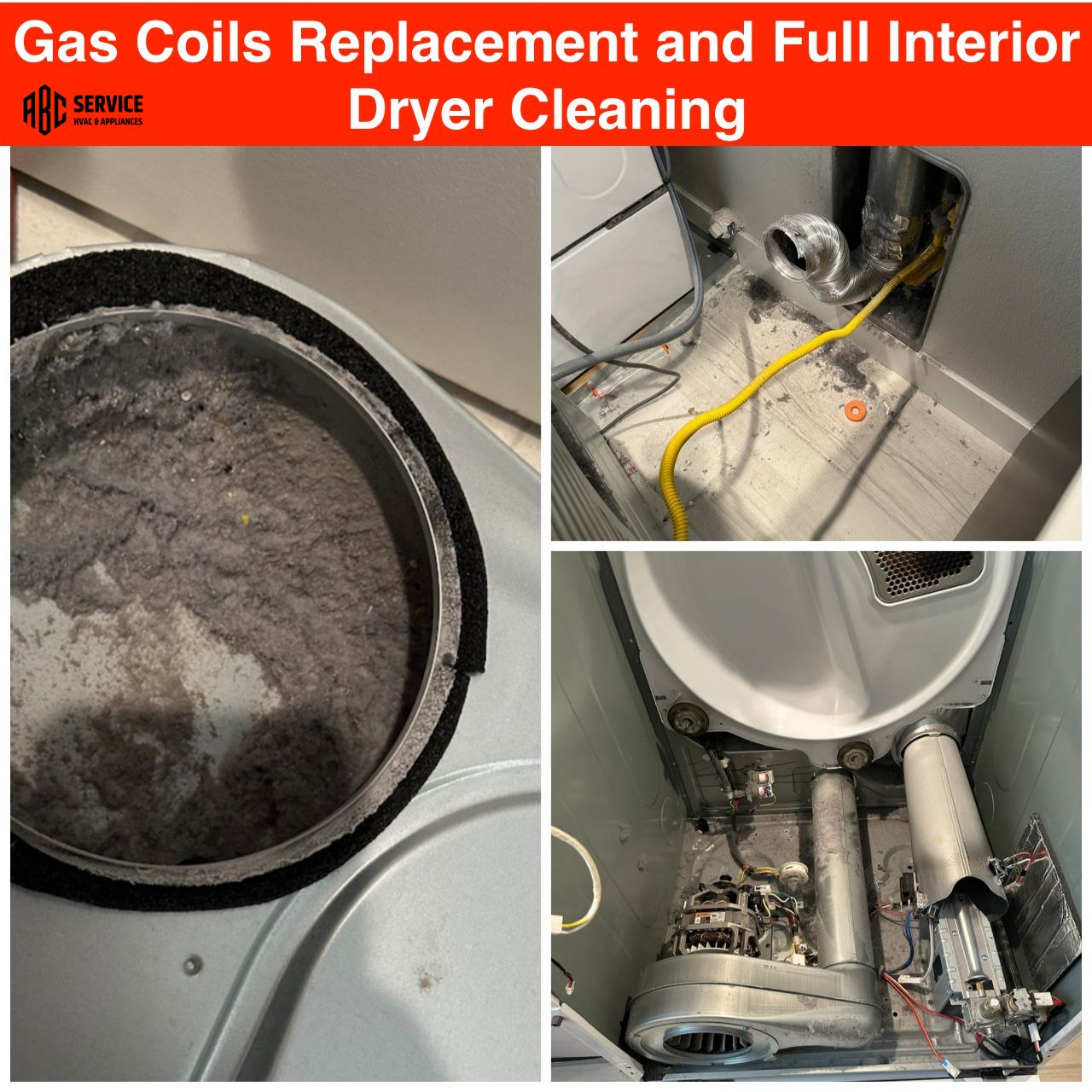 Gas Coils Replacement and Full Interior Dryer Cleaning in San Jose