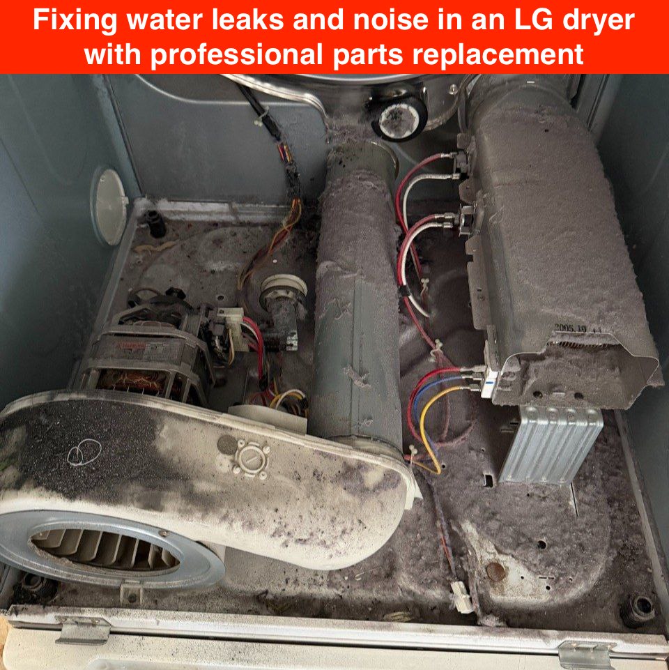 LG dryer repair and maintenance in Los Gatos – leak and noise fix